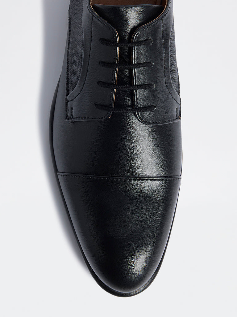 SOLEPLAY Black Textured Derby Shoes