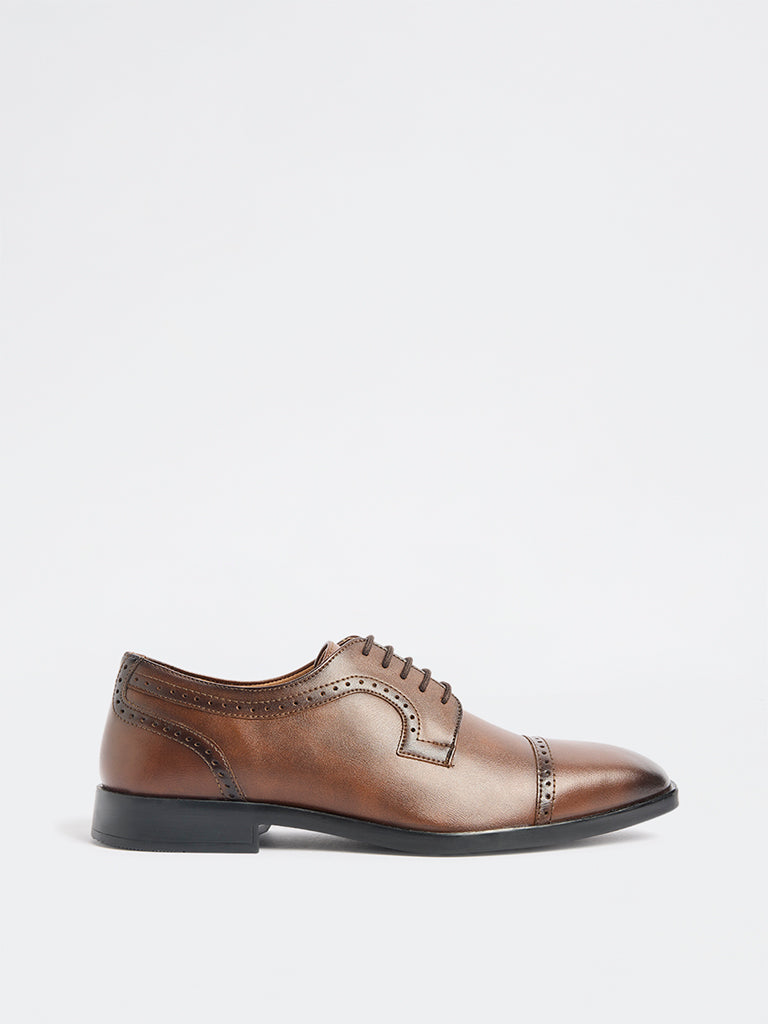 SOLEPLAY Dark Tan Oxford Shoes
