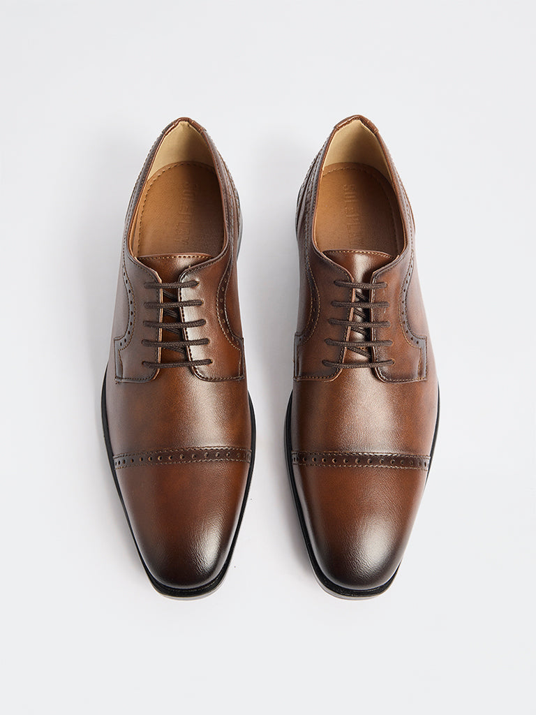 SOLEPLAY Dark Tan Oxford Shoes