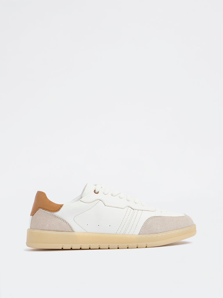 SOLEPLAY White Perforated Lace-Up Sneakers