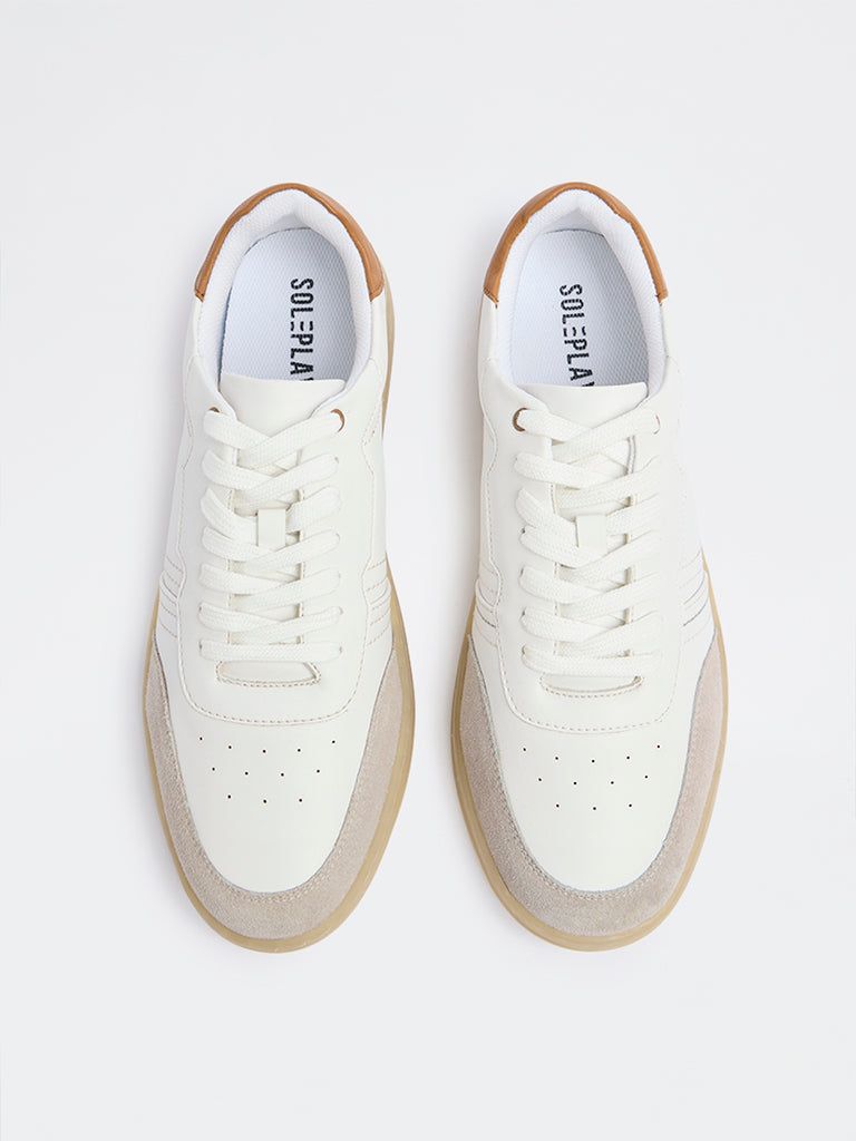 SOLEPLAY White Perforated Lace-Up Sneakers