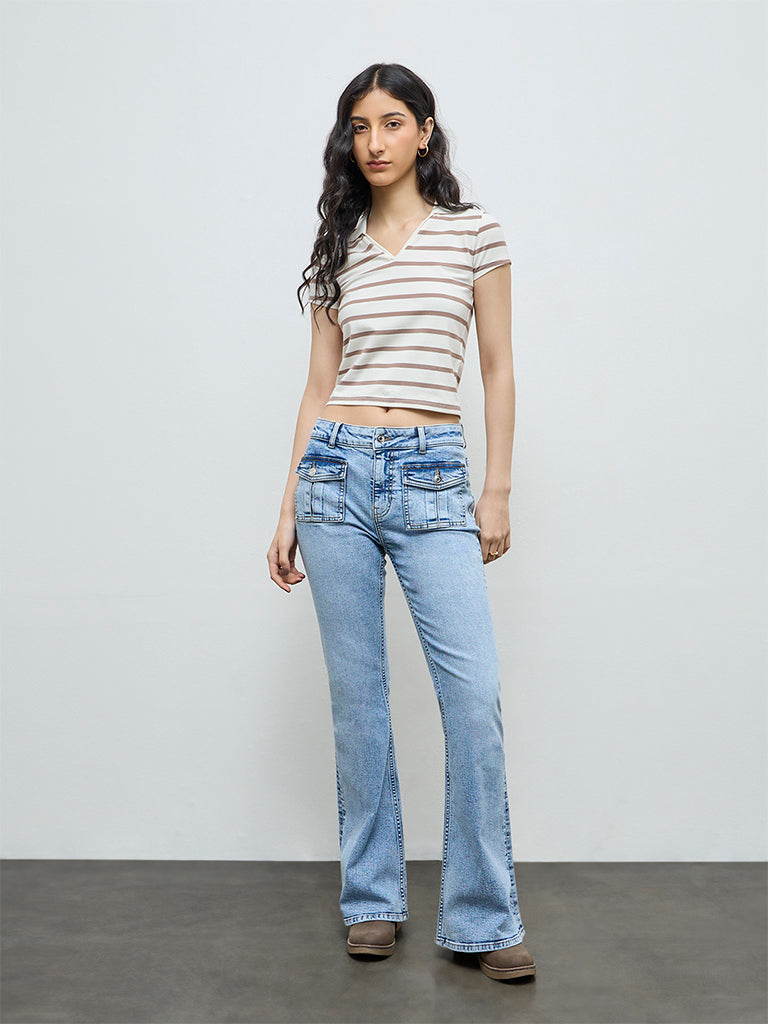 Nuon Light Blue Faded High-Rise Jeans