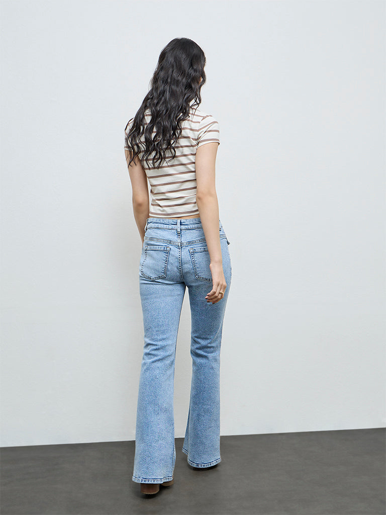 Nuon Light Blue Faded High-Rise Jeans