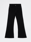 Girls Black Bootcut High-Rise Jeans