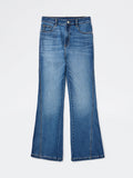 Girls Blue High-Rise Cotton-Blend Flared Jeans