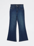 Girls Dark Blue Faded Relaxed-Fit High-Rise Jeans