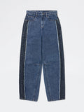 Girls Dark Blue Faded Relaxed-Fit High-Rise Denim Jeans