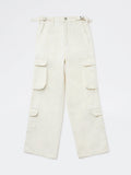 Girls Off-White High-Rise Cotton Trousers