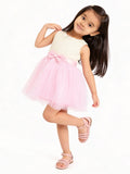 HOP Kids Girls Pink Bow Detailed Party Dress