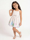 HOP Kids Girls Multicolour Printed Bow-Detailed Dress
