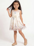 HOP Kids Girls Ivory Floral Printed A-Line Dress
