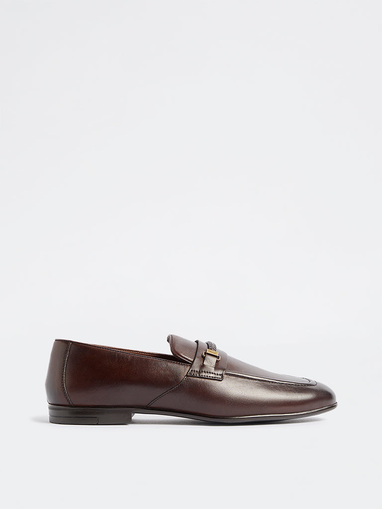 SOLEPLAY Brown Braided Penny Loafers