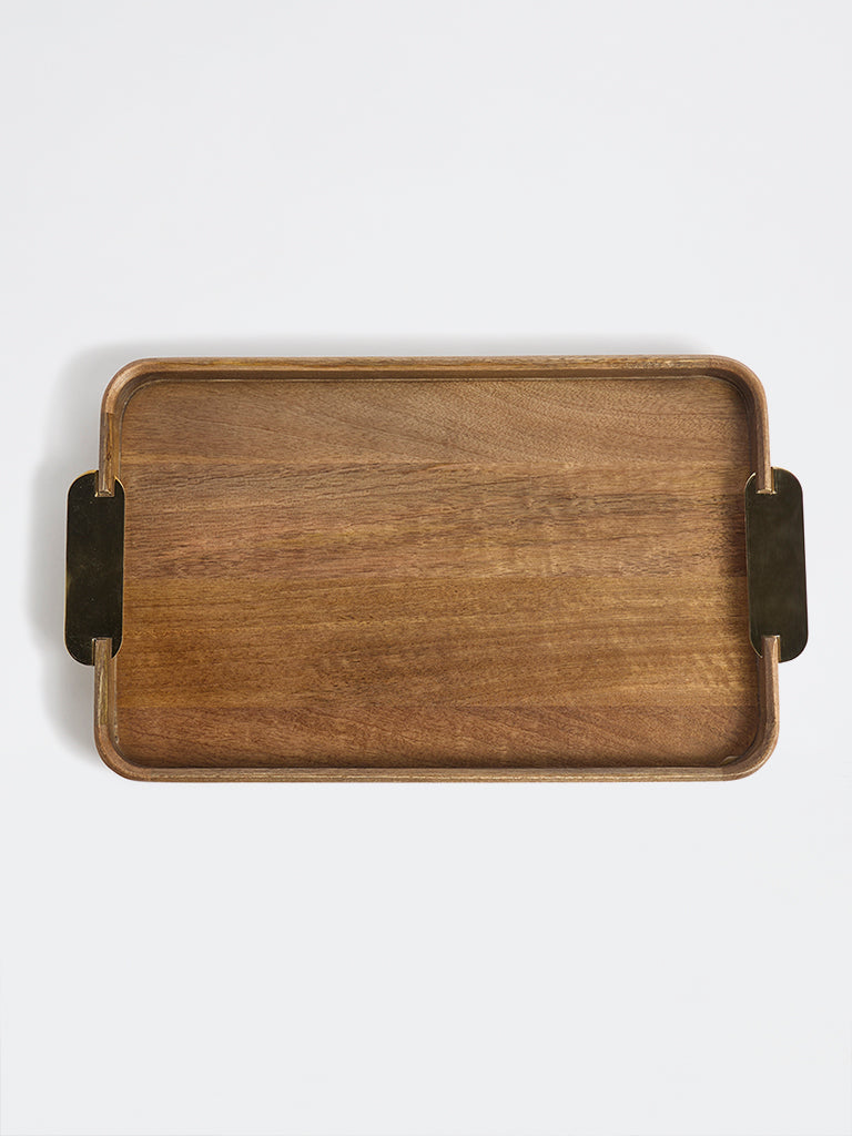 Westside Home Brown Wooden Serving Tray - Large