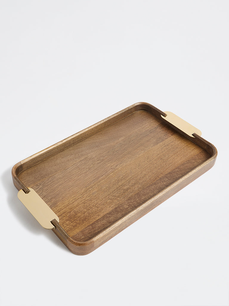 Westside Home Brown Wooden Serving Tray - Large