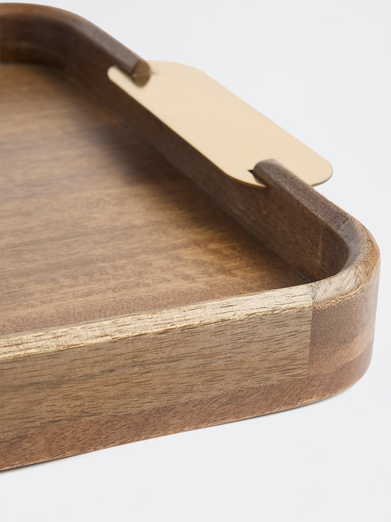 Westside Home Brown Wooden Serving Tray - Large