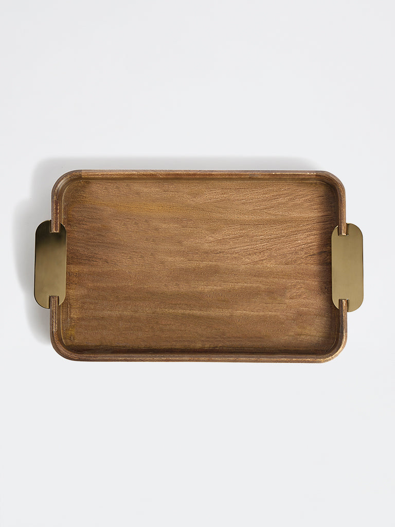 Westside Home Brown Wooden Serving Tray - Small