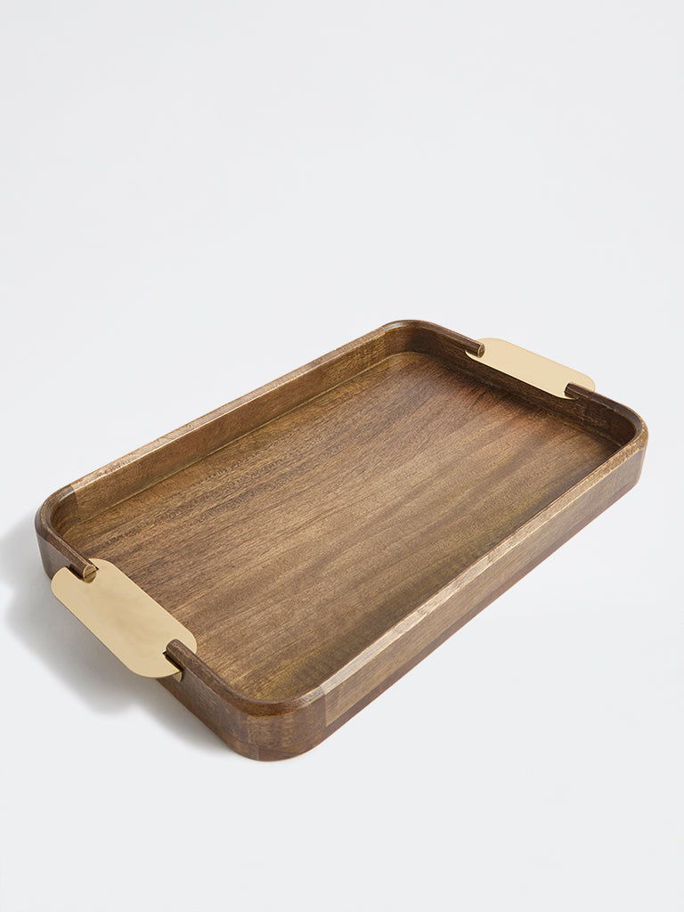 Westside Home Brown Wooden Serving Tray - Small