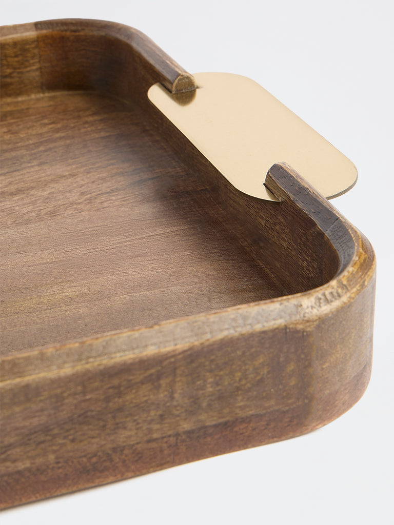 Westside Home Brown Wooden Serving Tray - Small