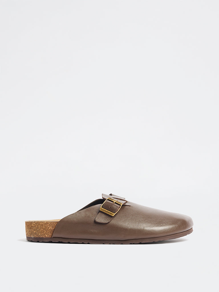 SOLEPLAY Brown Buckle Clog Sandals