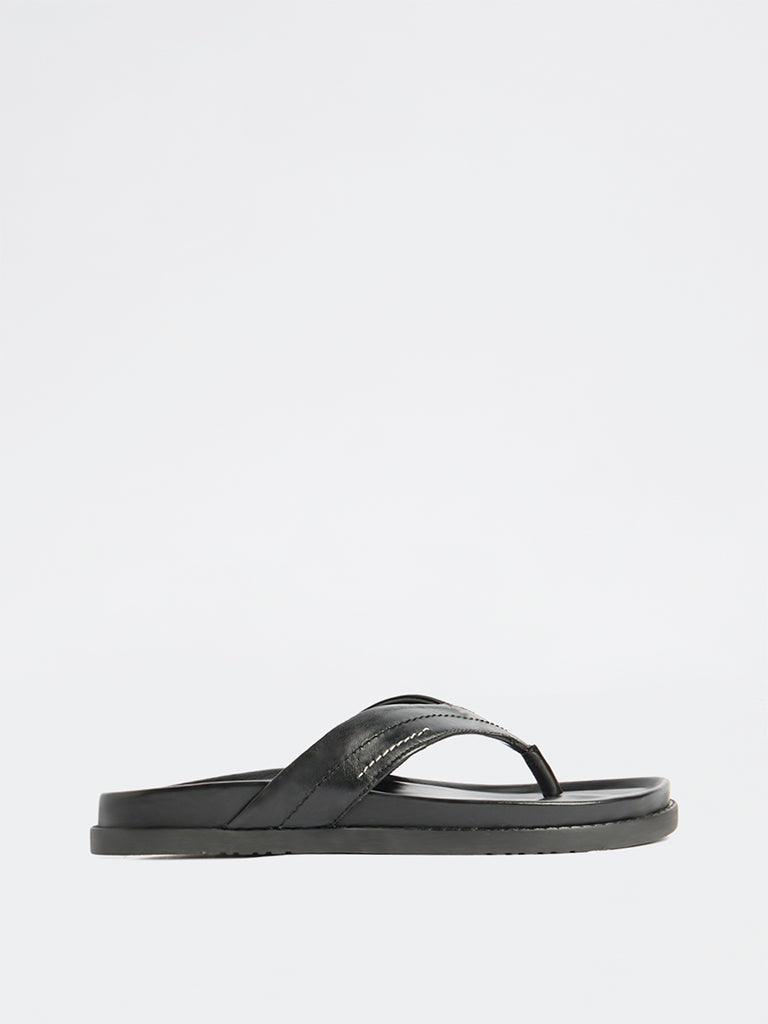 SOLEPLAY Black Thong-Strap Sandals