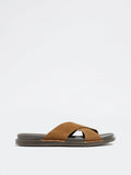 SOLEPLAY Tan Criss-Cross Strap Suede Sandals