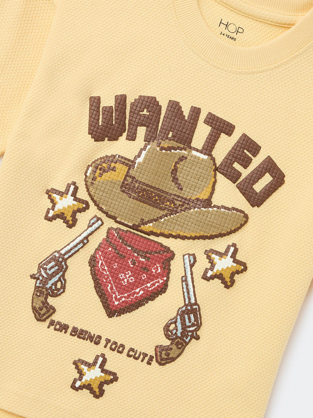 HOP Kids Yellow Printed Cotton T-Shirt
