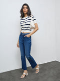 LOV Dark Blue Washed High-Rise Jeans