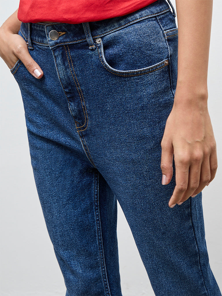 LOV Dark Blue High-Rise Bootcut Jeans