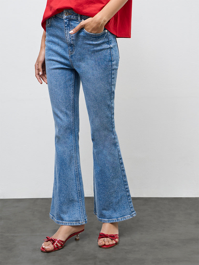 LOV Blue High-Rise Bootcut Jeans