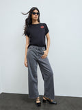 LOV Dark Grey Faded Relaxed-Fit High-Rise Jeans