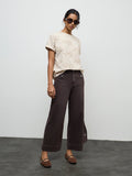 LOV Dark Brown Solid High-Rise Jeans