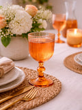 Westside Home Orange Ribbed Wine Glass