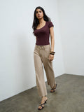 LOV Beige Wide-Leg High-Rise Jeans