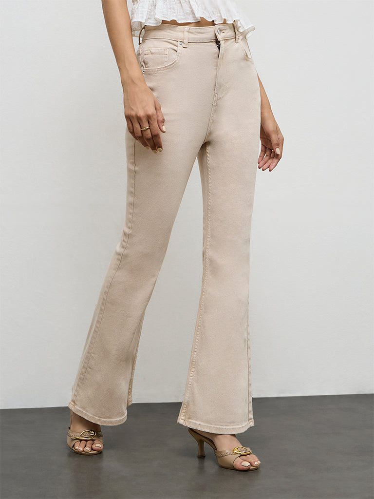 LOV Light Beige High-Rise Jeans