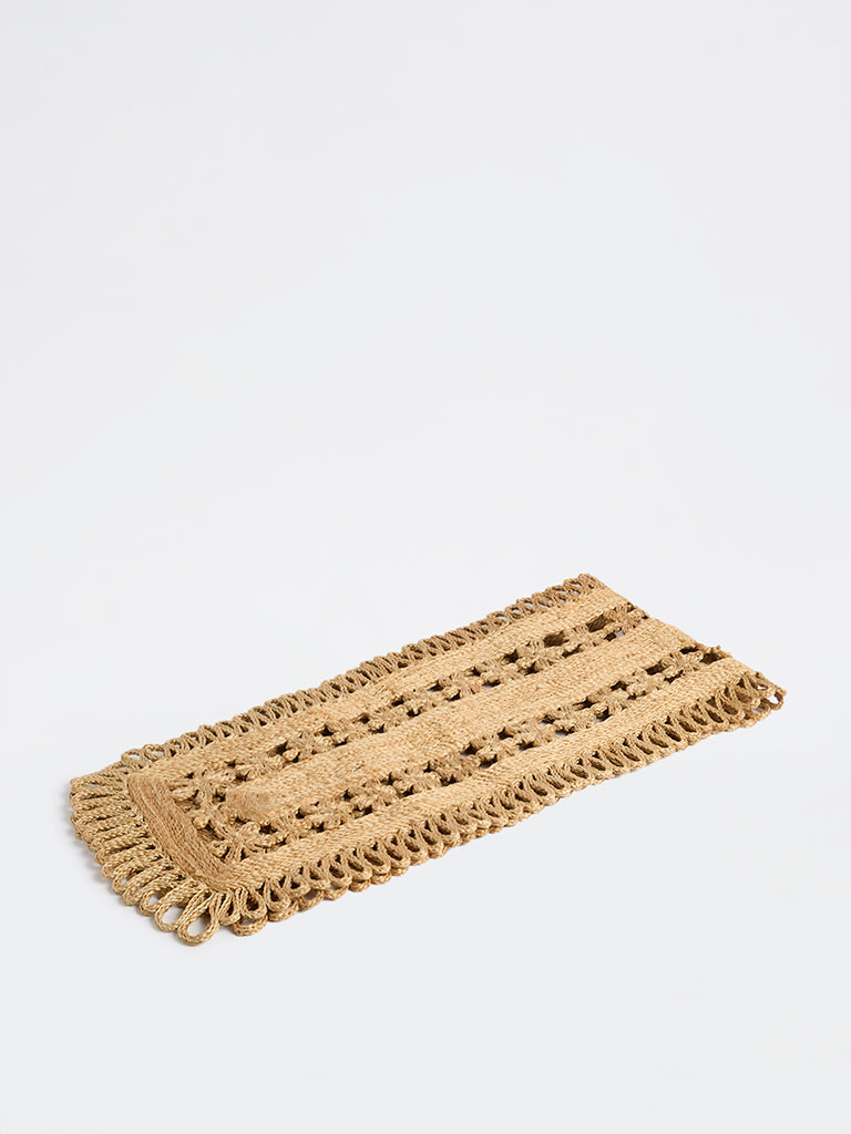 Westside Home Beige Jute Textured Table Runner