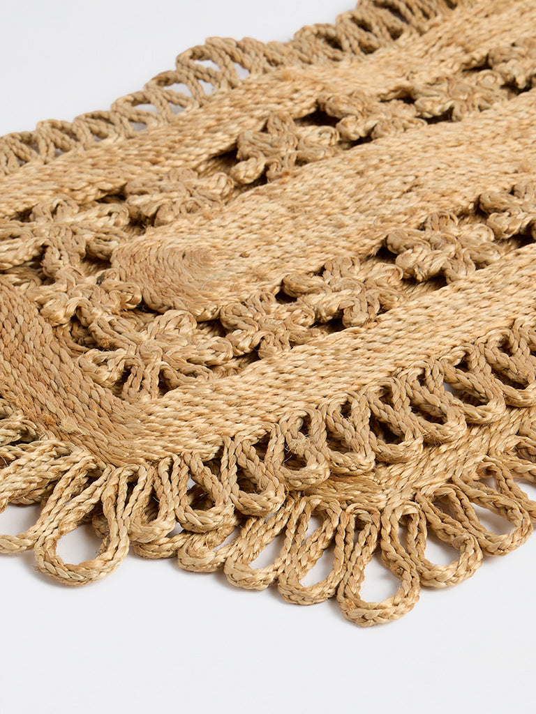 Westside Home Beige Jute Textured Table Runner