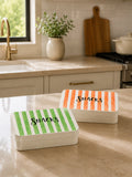 Westside Home Multicolour Striped Snacks Container with Lid - Set of 2