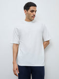 WES Lounge White Relaxed-Fit Cotton-Blend T-Shirt