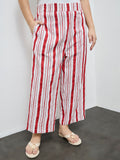 Diza Red Striped Cotton-Blend Pants