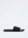 SOLEPLAY Black Knit-Textured Pool Slides