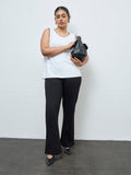 Gia Black Solid High-Rise Trousers