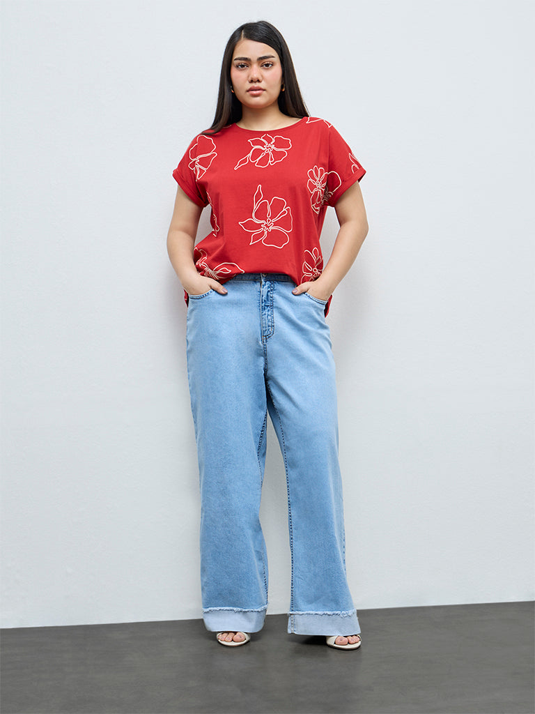 Gia Light Blue Washed High-Rise Jeans
