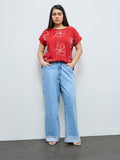 Gia Light Blue Washed High-Rise Jeans