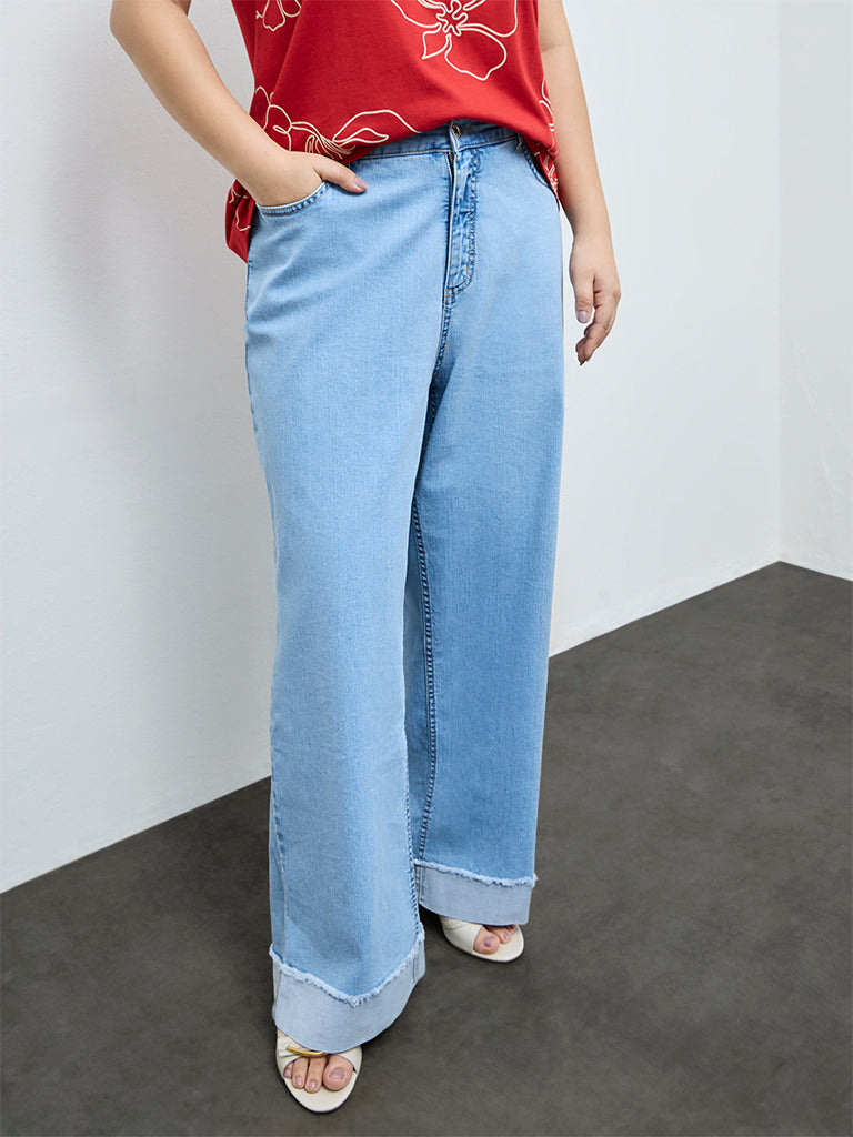 Gia Light Blue Washed High-Rise Jeans