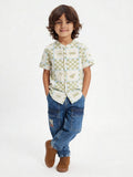 HOP Kids Boys Off-White Printed Cotton Shirt