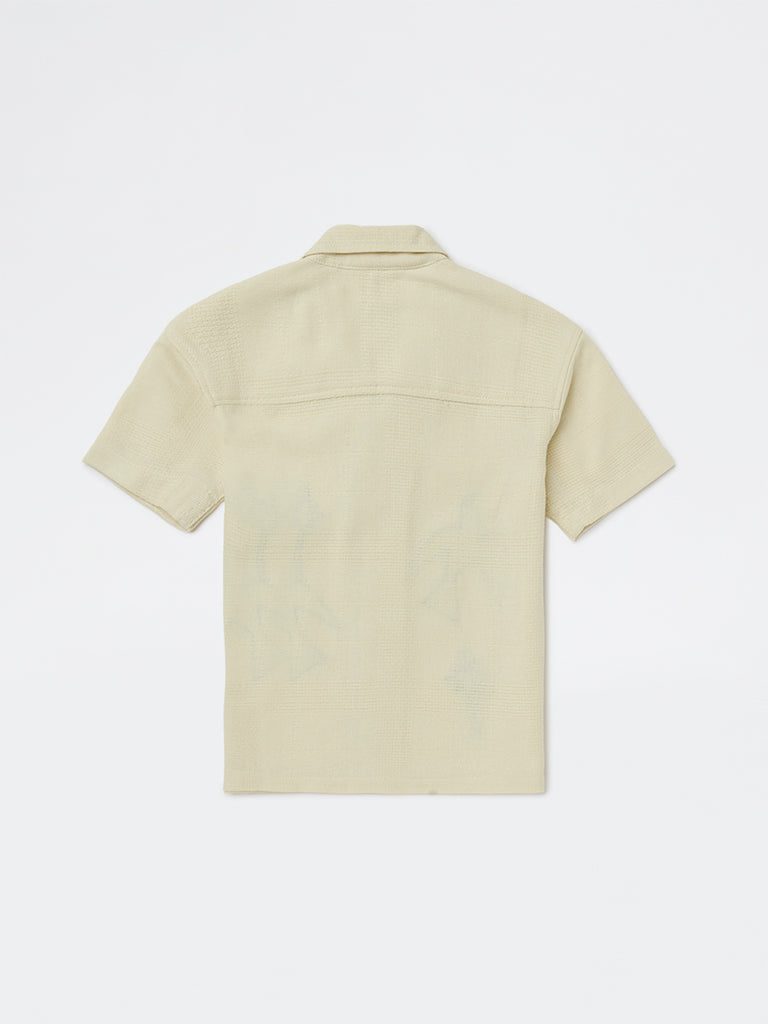 HOP Kids Boys Light Beige Embroidered Cotton Shirt