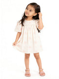 HOP Kids Girls Pink Bow-Detailed Mesh Overlay Dress