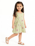 Utsa Kids Girls Green Checkered A-Line Cotton-Blend Dress - (2-8 yrs)