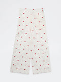 Utsa Kids Girls White Heart Embroidered Cotton Pants - (8-14 yrs)