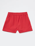 Utsa Kids Girls Red Solid High-Rise Cotton-Blend Shorts - (8-14 yrs)